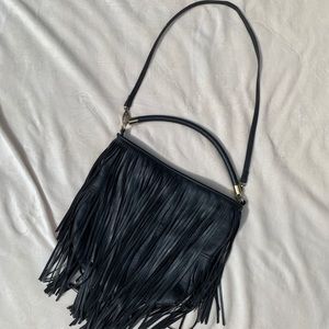 H&M black fringe purse